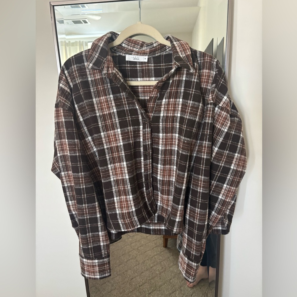 TALULAH Brown and White Plaid